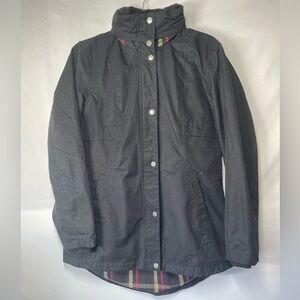 PENDLETON Black Full Zip Front/Snaps Hooded Jacket Rain Coat size Small